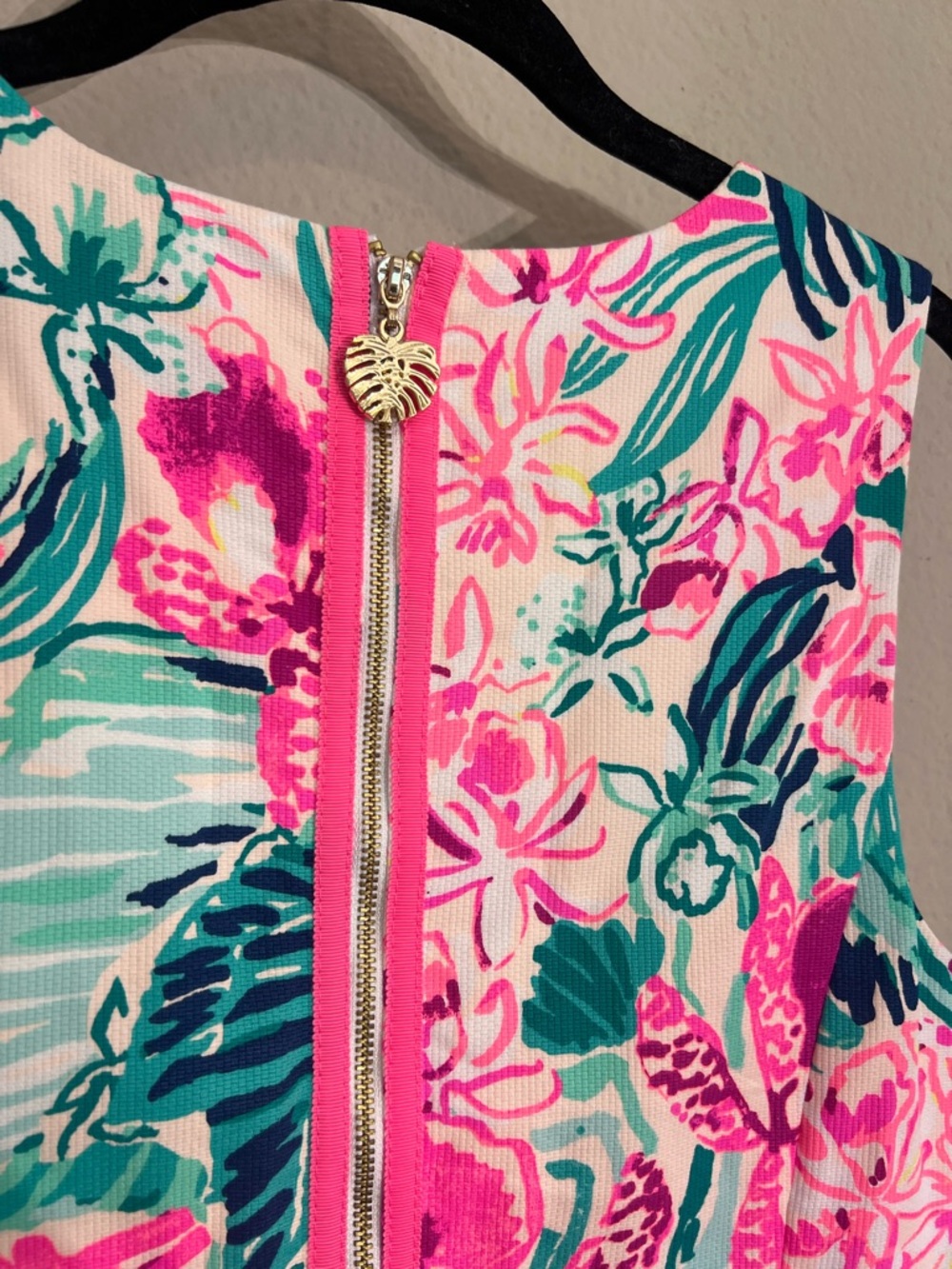 Lilly Pulitzer Mila Stretch Shift dress Via Flora pink green tropical floral 6 - Picture 10 of 12
